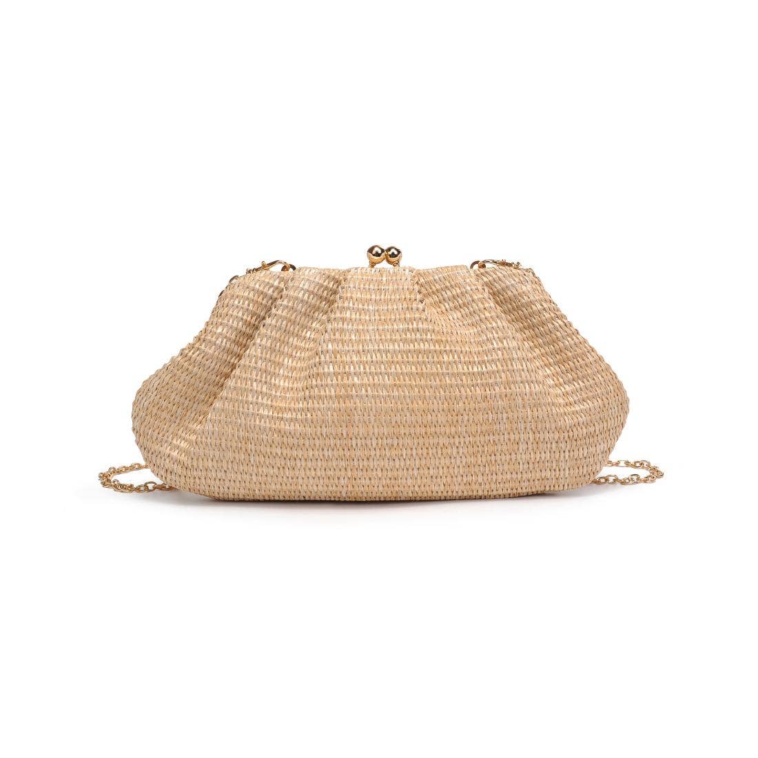 Triana Straw Frame Clutch: Natural