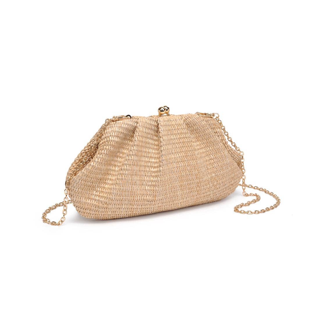 Triana Straw Frame Clutch: Natural