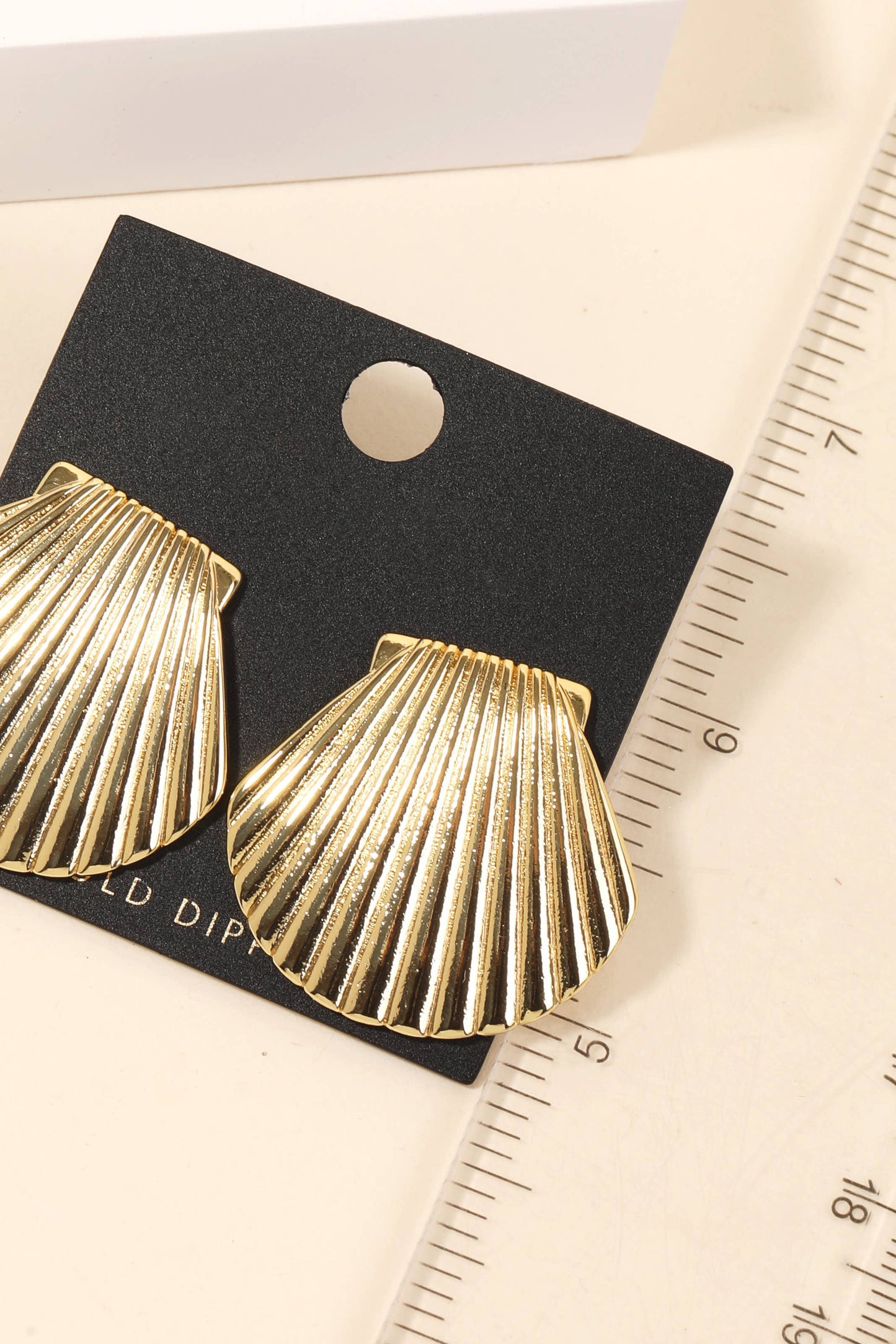 Gold Dipped Seashell Shield Earrings