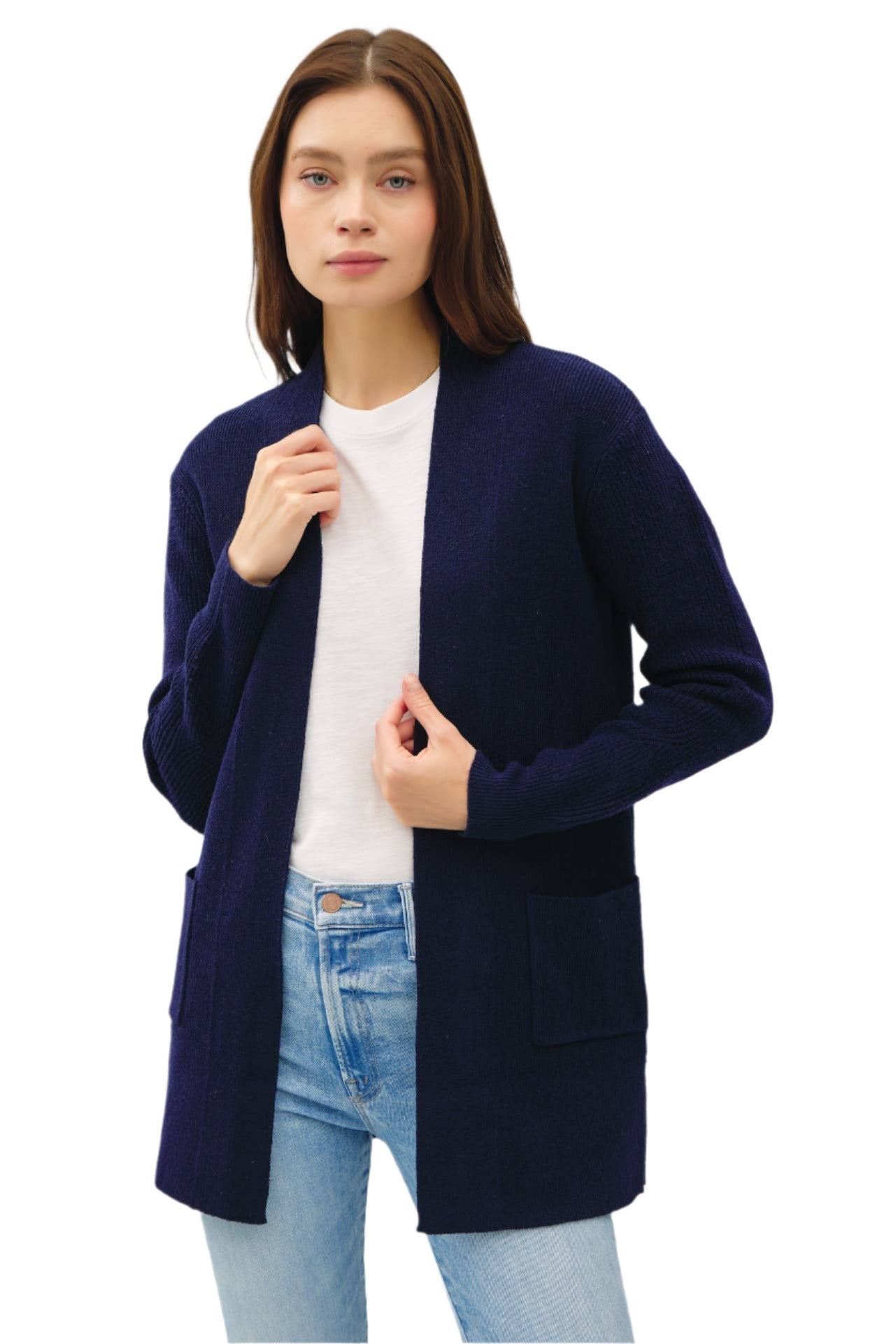 Ribbed Cardigan - Navy