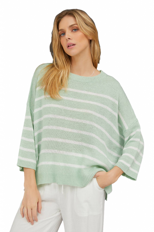 Casual Stripe Mint Sweater