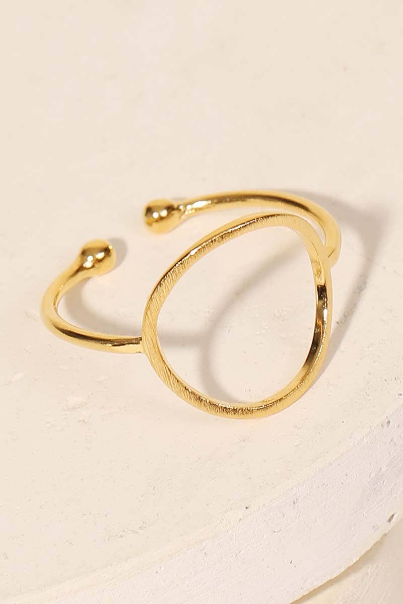 Gold Dipped Circle Cutout Ring