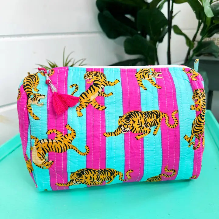 Cosmetic Bag - Aqua Tiger