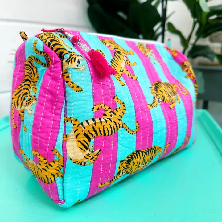 Cosmetic Bag - Aqua Tiger