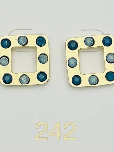 Little Lady Beaded Stud Earring (gold/teal/aqua)