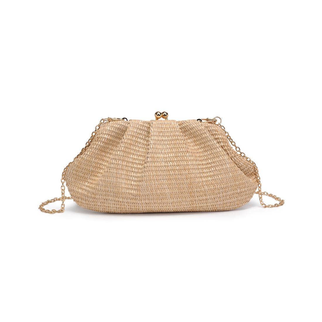 Triana Straw Frame Clutch: Natural