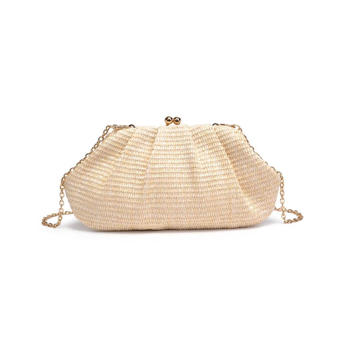 Triana Straw Frame Clutch: Natural