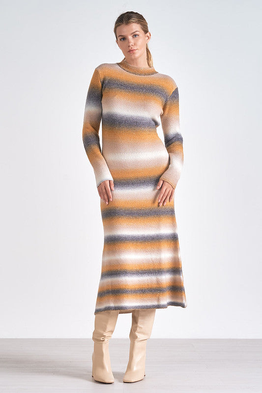 Monica Striped Maxi Dress - Orange