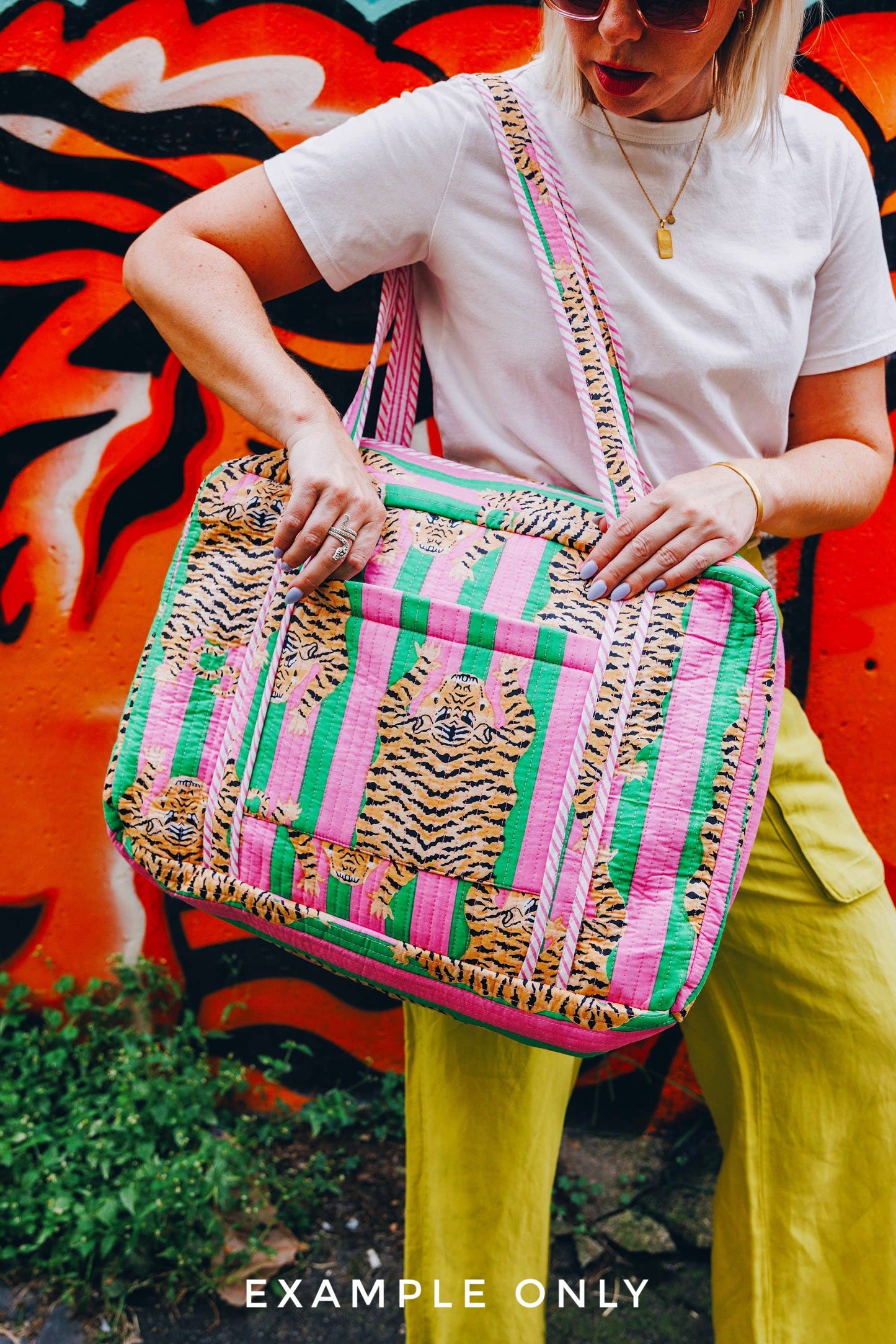 Block Print Quilted Duffle Bag | Jaguar Print Weekender Bag