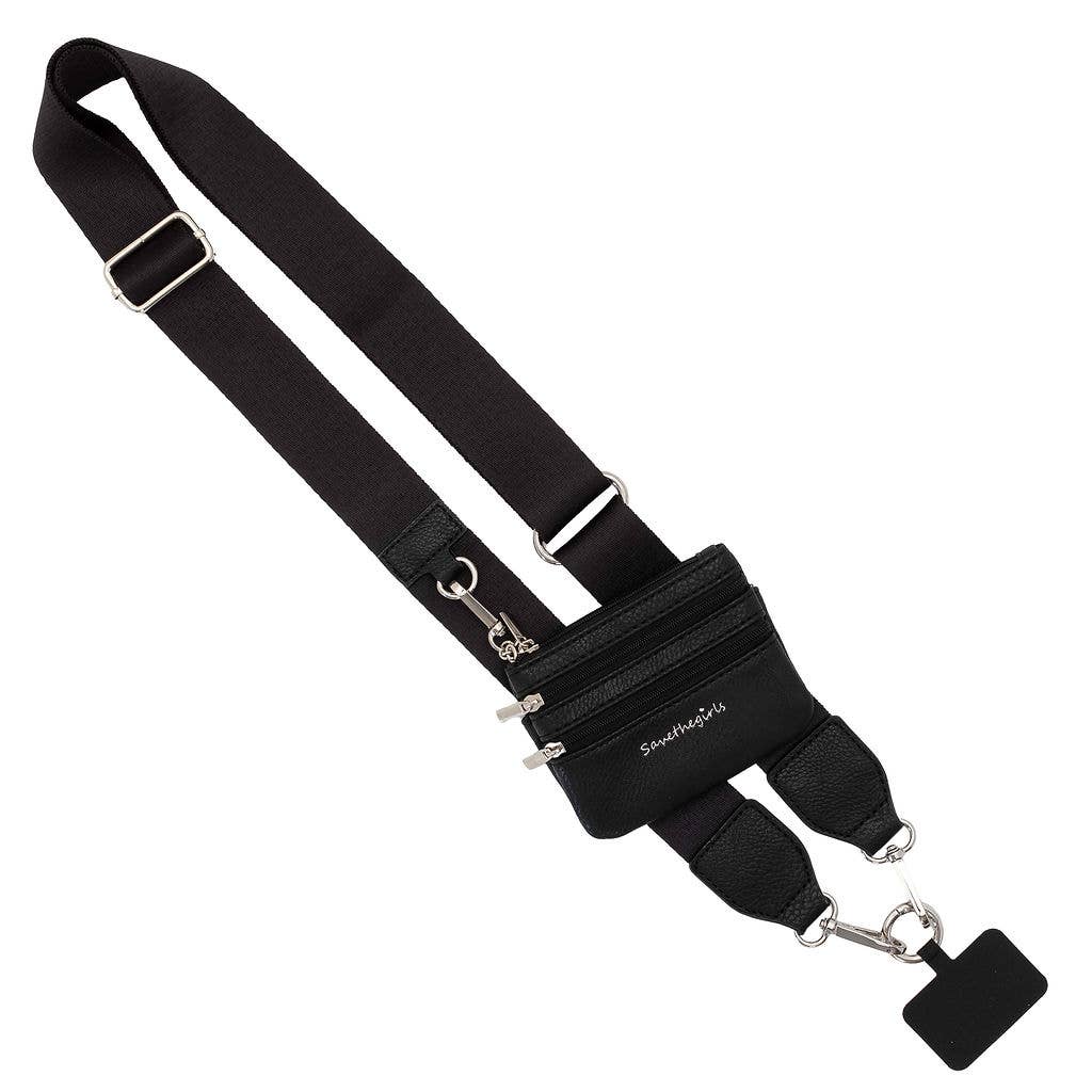 Clip & Go Crossbody Strap w/Zippered Pouch - 2 Colors