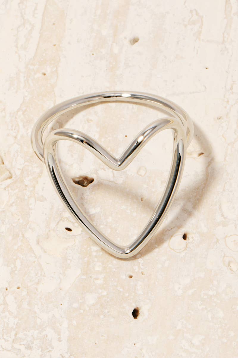 Silver Wire Heart Ring