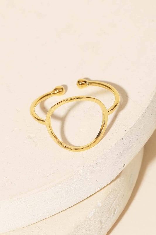 Gold Dipped Circle Cutout Ring