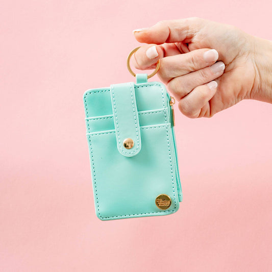 Solid Keychain Card Wallet - Aqua