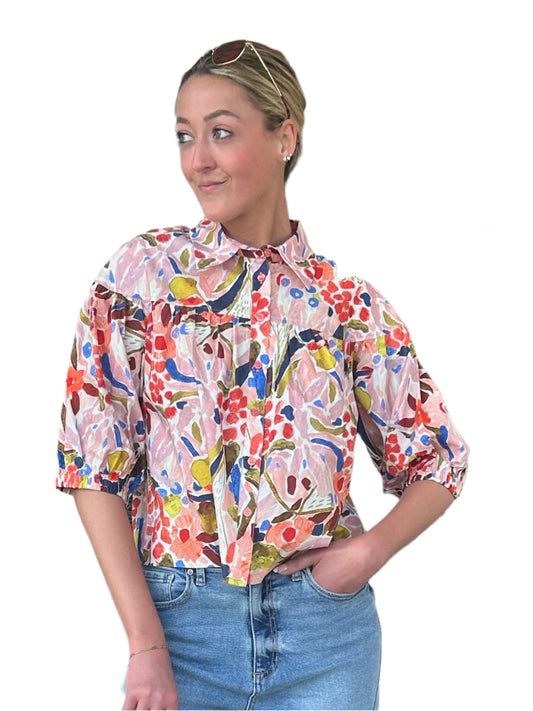 Picasso Round Yoke Blouse