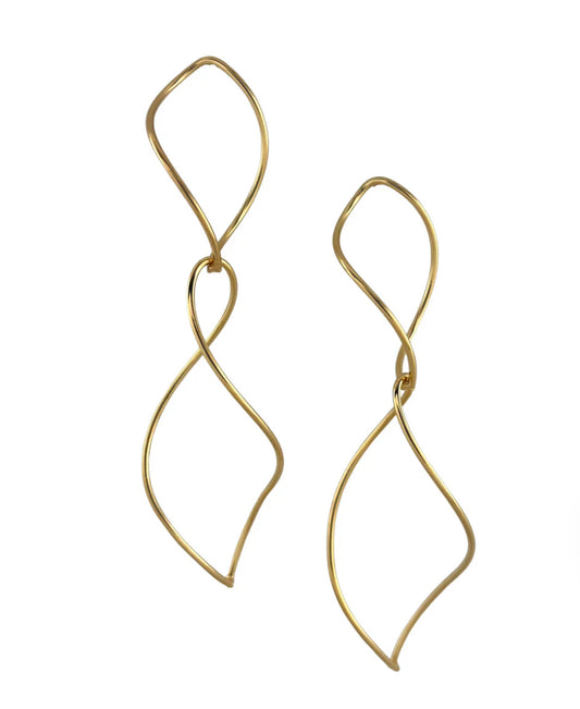 18k Gold Plated Double Circle Wave Earring