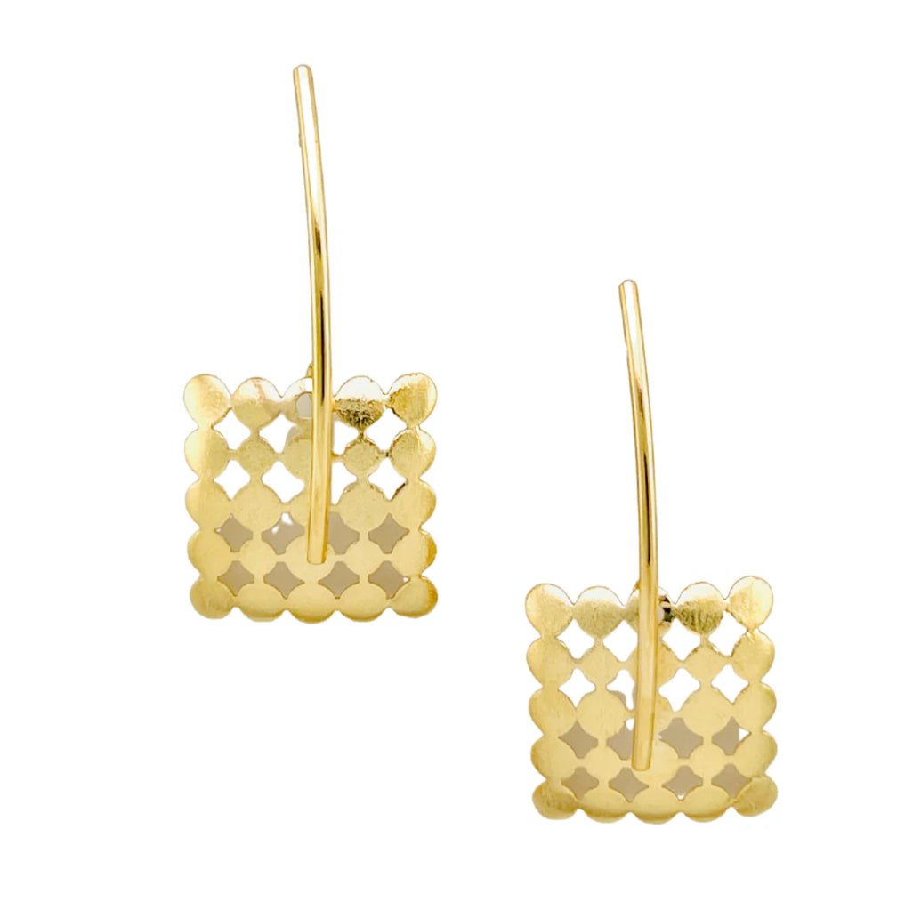 Brushed Square on Pin Earring