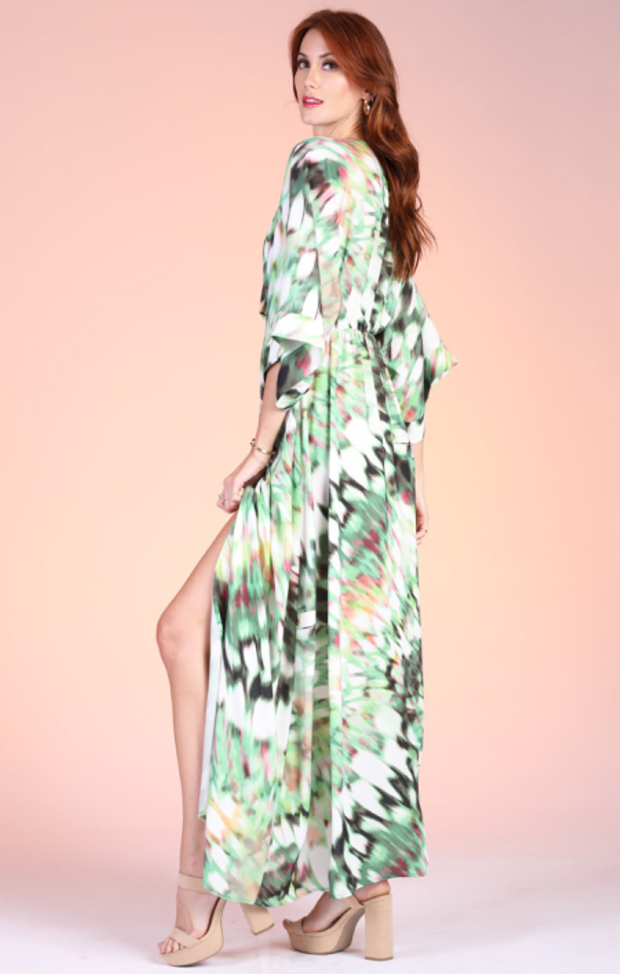 Digi Print Kimono Maxi – LULA BALOU