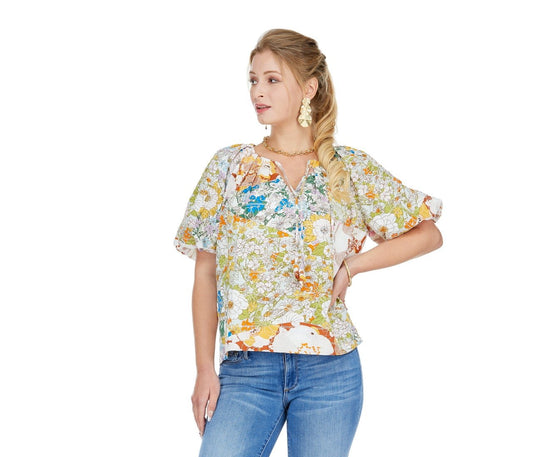 Embroidered Floral Top