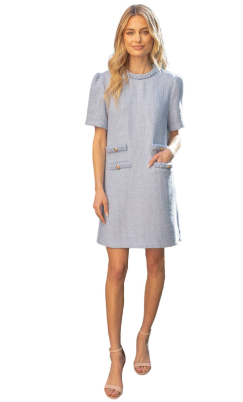 Double Pocket Tweed Dress - 2 Colors