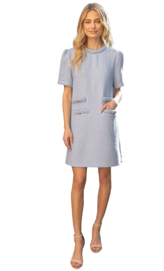 Double Pocket Tweed Dress - 2 Colors