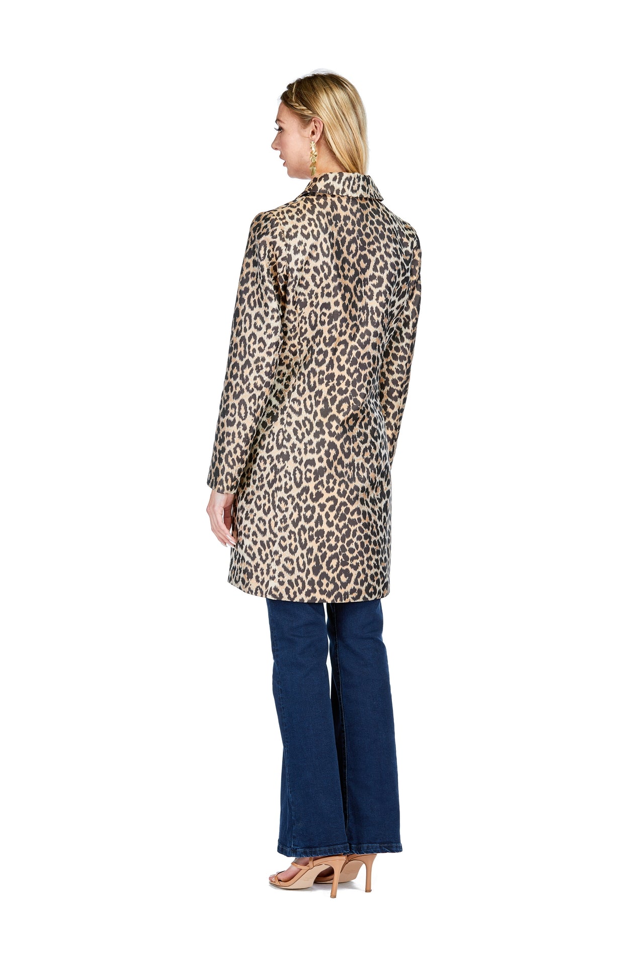 Leopard Collar Fitted Coat