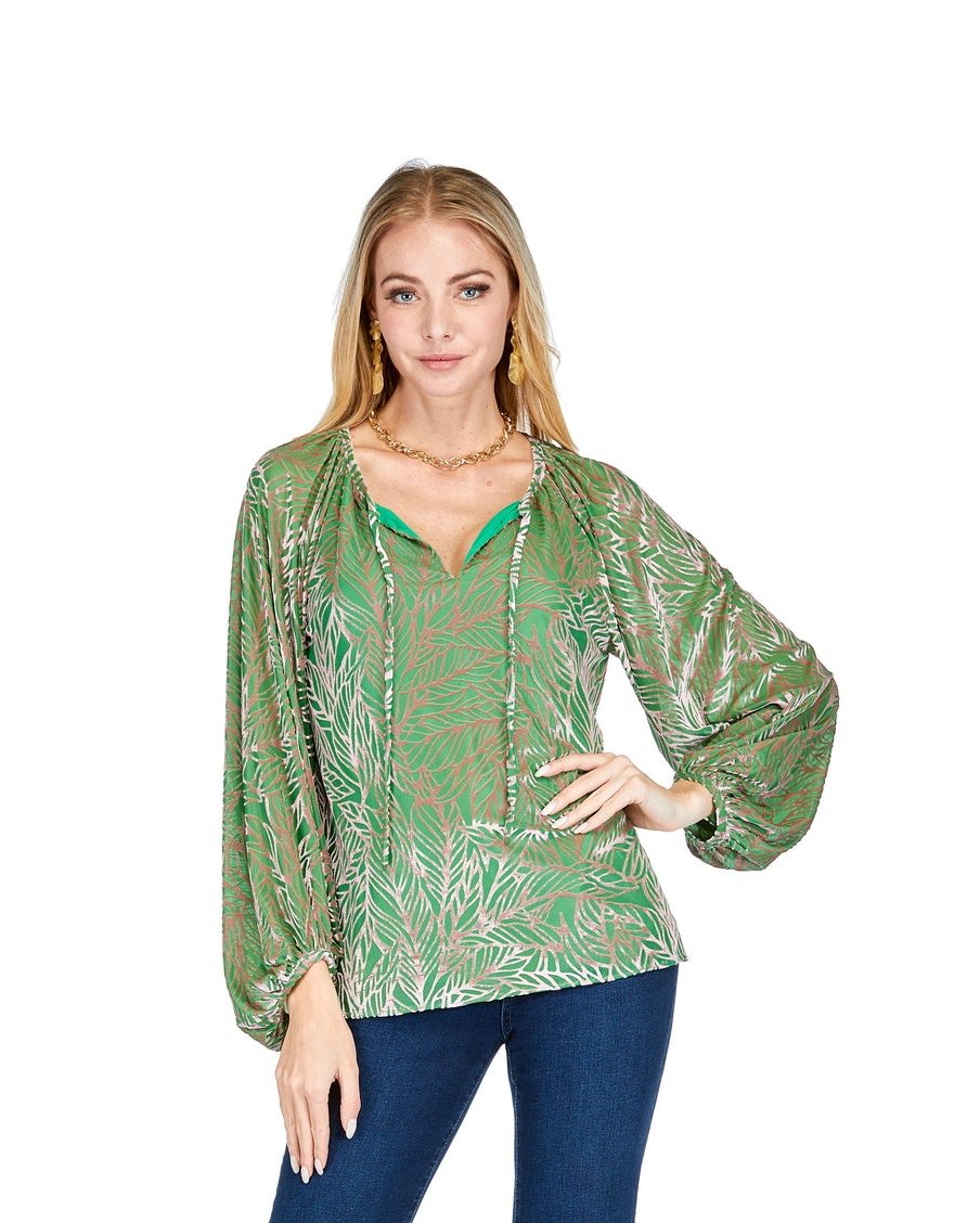 Brisk Green Burnout Blouse