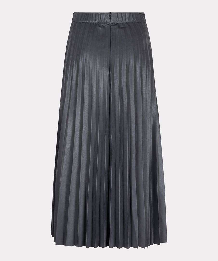 Plisse Pleated Vegan Leather Skirt