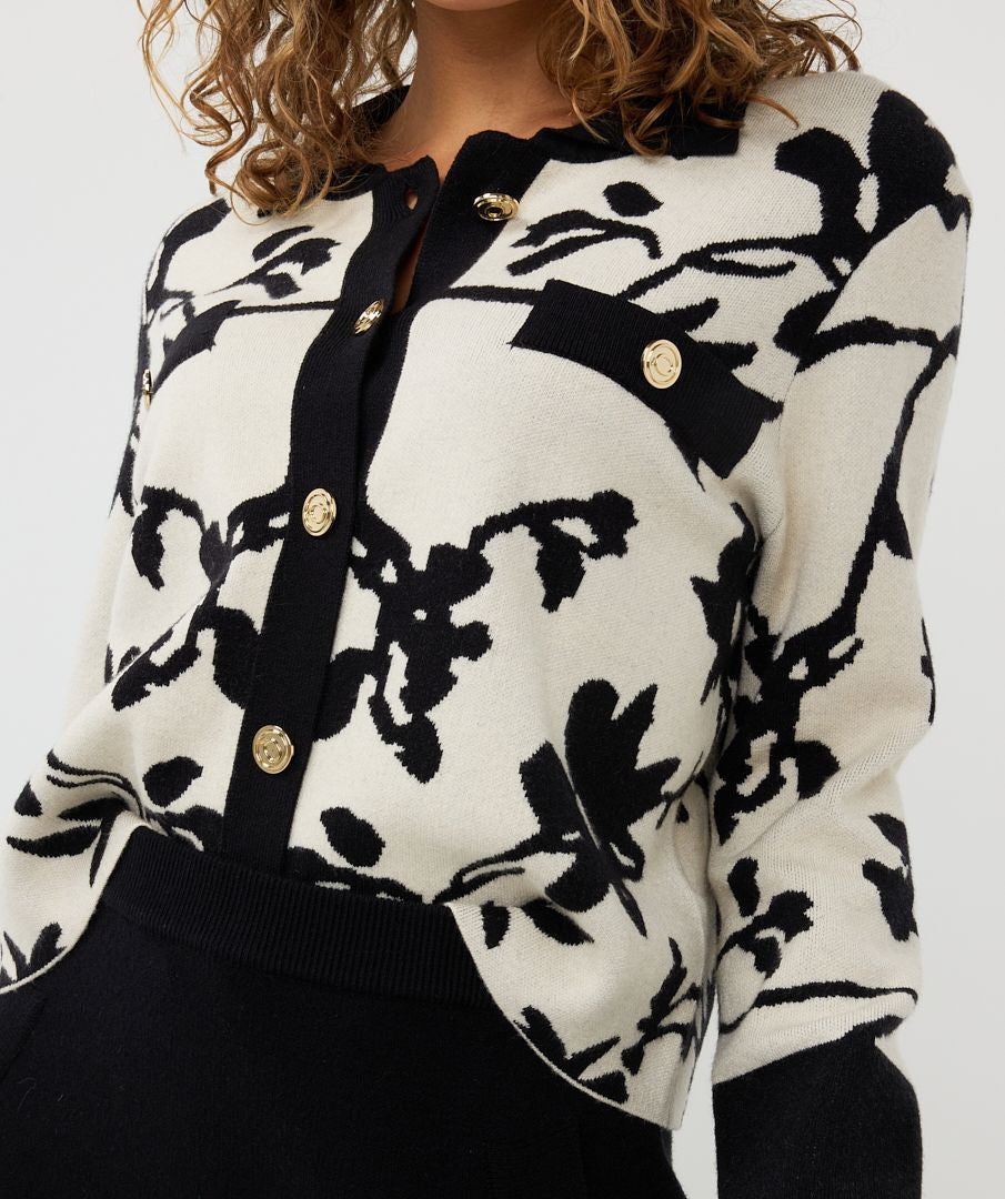 Jacquard Short 2Toned Cardigan