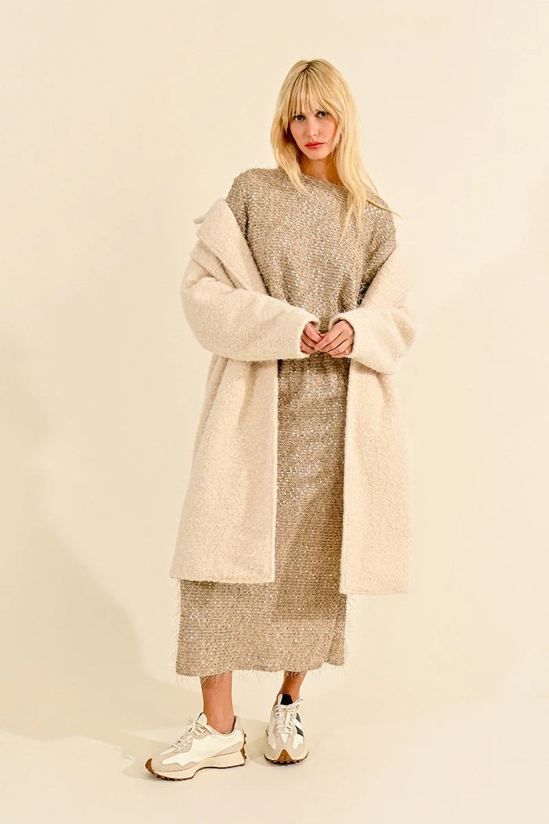 Long Sheepskin Effect Coat