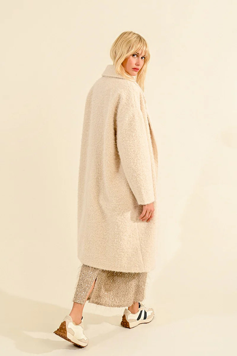 Long Sheepskin Effect Coat