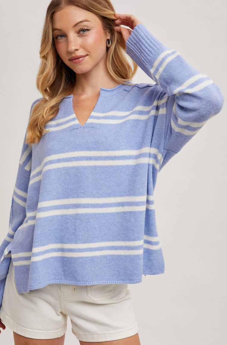 Notched Nantucket Sweater - 2 Colors