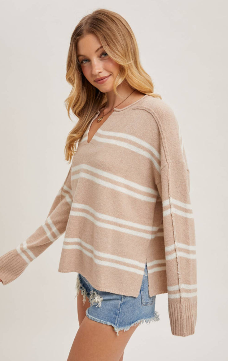 Notched Nantucket Sweater - 2 Colors