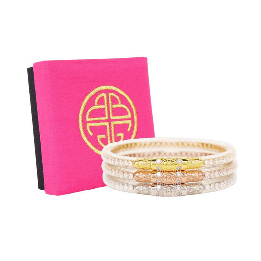 Three Kings All Weather Bangles - Clear Crystal