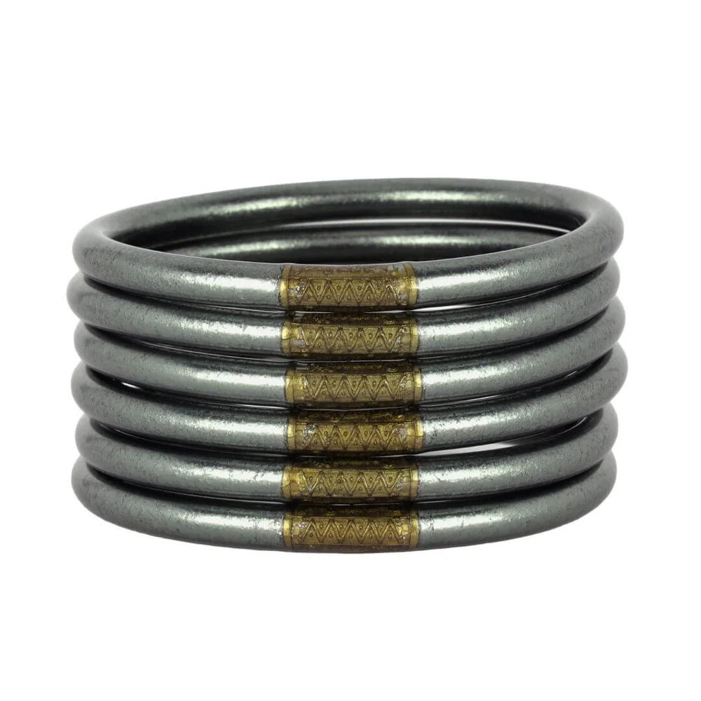 All Weather Bangles in Graphite - Set of 6