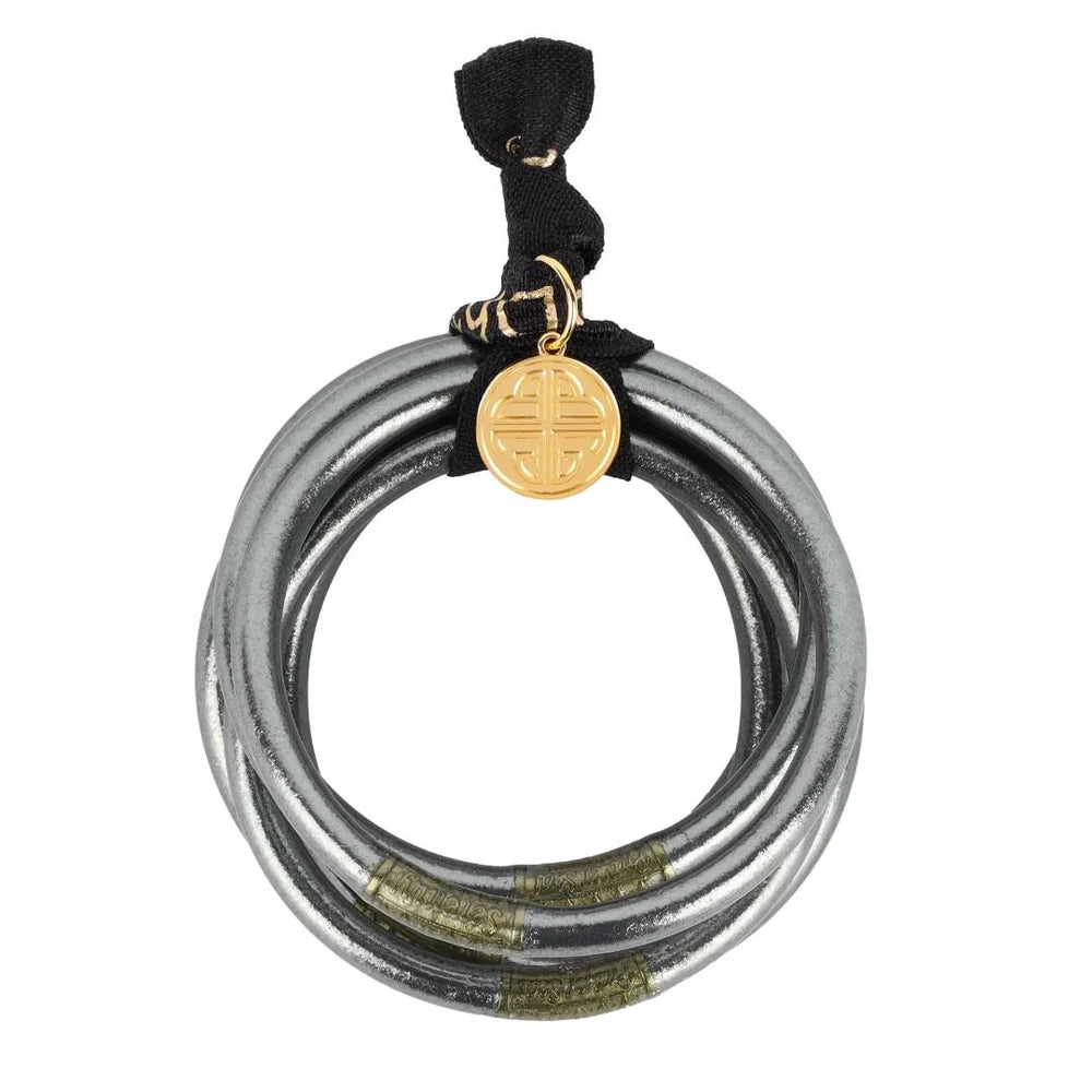 All Weather Bangles in Graphite - Set of 6