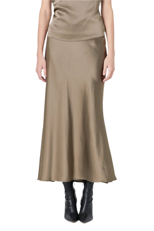 Espresso Bias Satin Maxi Skirt