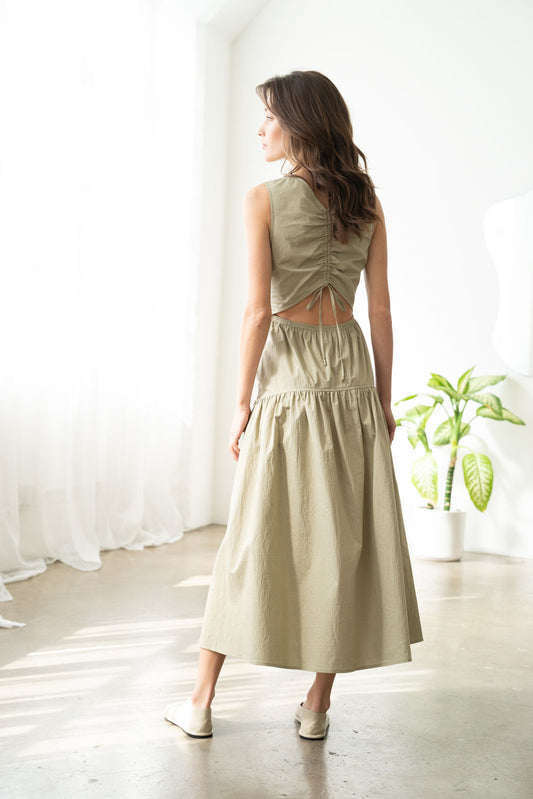 Grace Ruched Back Maxi Dress