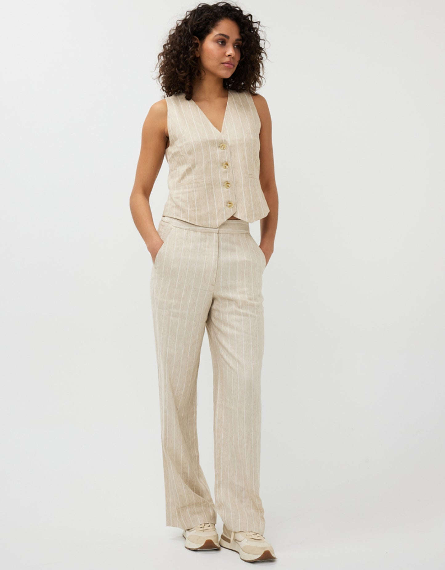 Striped Linen Trouser