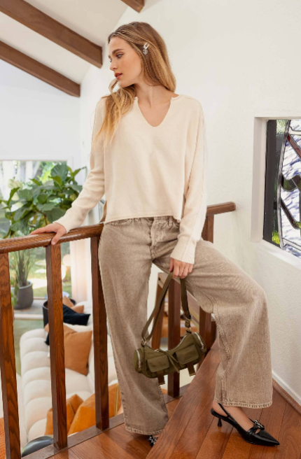 Exposed Seam Oatmeal Sweater