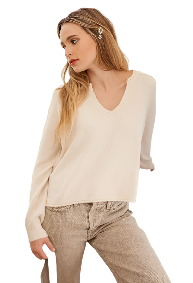 Exposed Seam Oatmeal Sweater