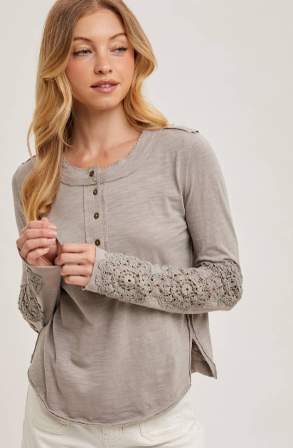 Latte Love Crochet Sleeve Tee