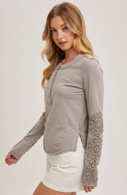 Latte Love Crochet Sleeve Tee