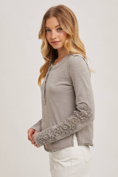 Latte Love Crochet Sleeve Tee