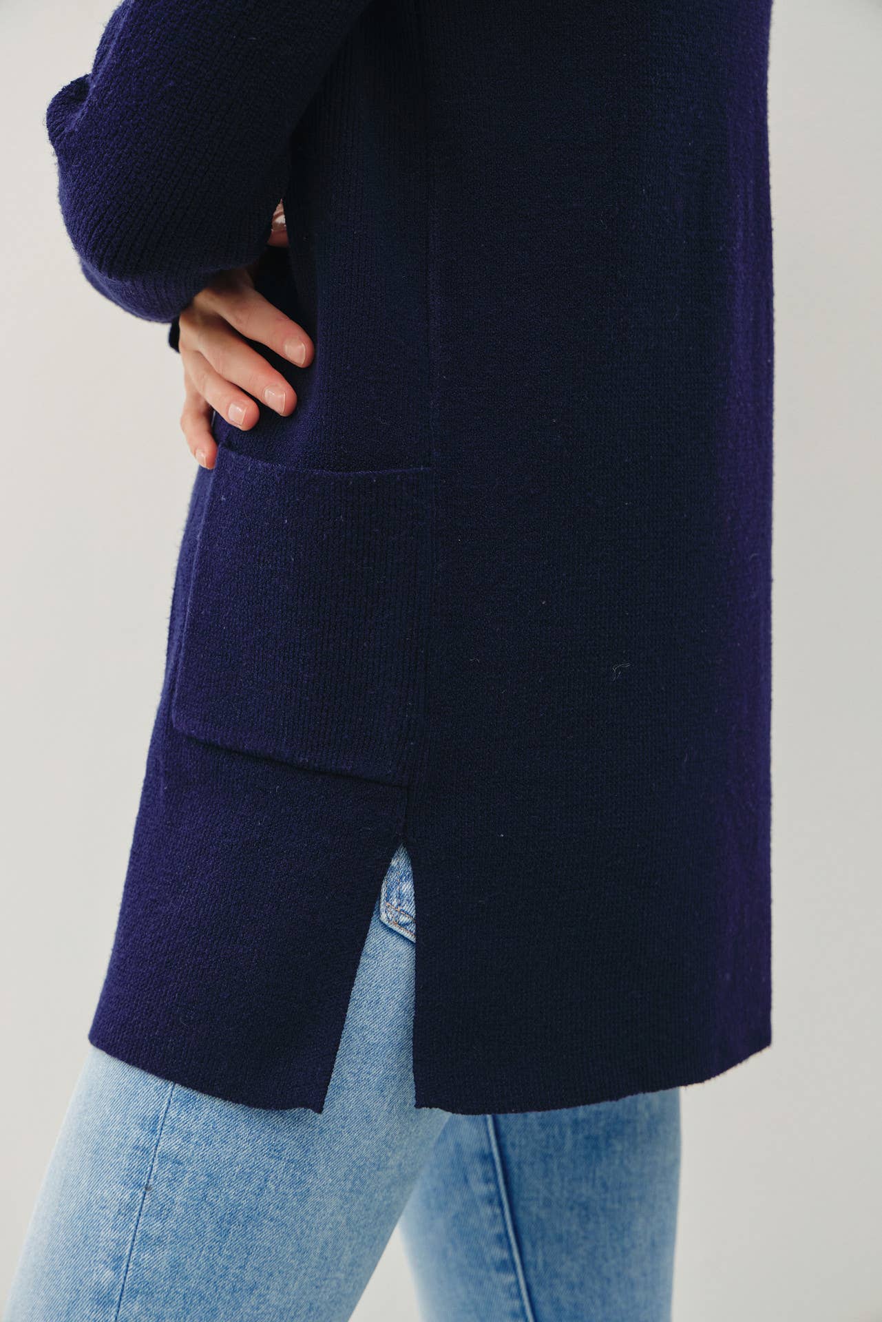 Ribbed Cardigan - Navy