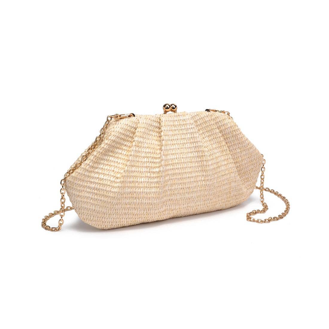 Triana Straw Frame Clutch: Natural