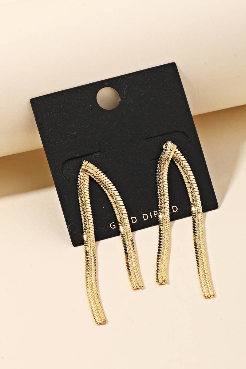 Gold Dipped Snake Chain Dangle Earrings