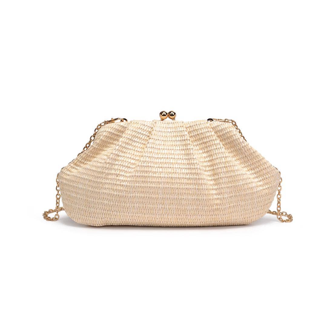 Triana Straw Frame Clutch: Natural