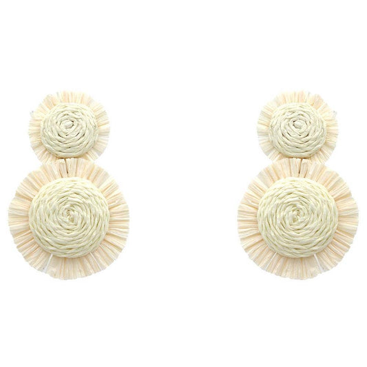 Ivory Raffia Earring