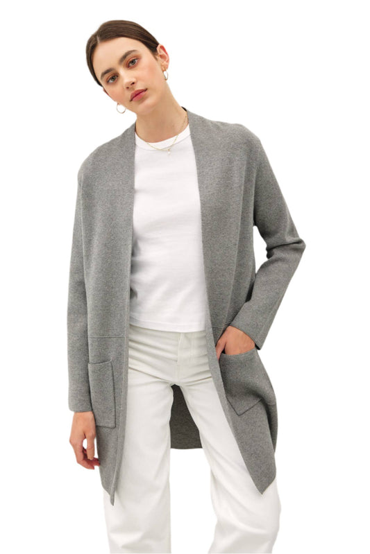 Open Cardigan - Charcoal