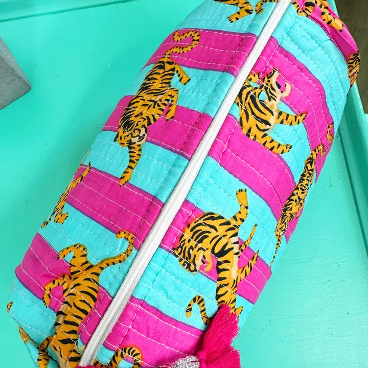 Cosmetic Bag - Aqua Tiger